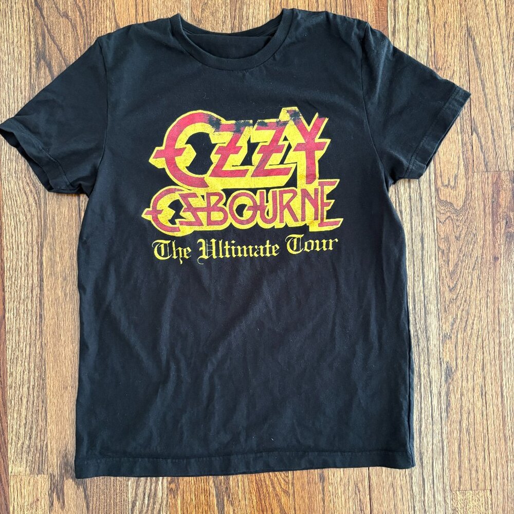 Ozzy Osbourne Concert Tour Shirt Graphic Tee Black Grunge Punk Rocker Metal